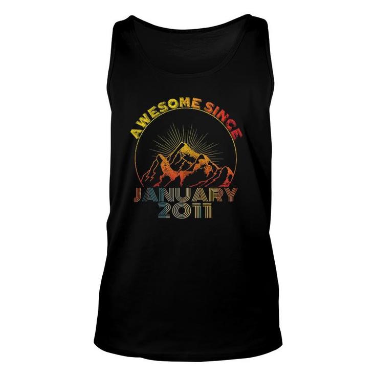 Awesome Since January 2011 11 Years Old 11Th Birthday Unisex Tank Top