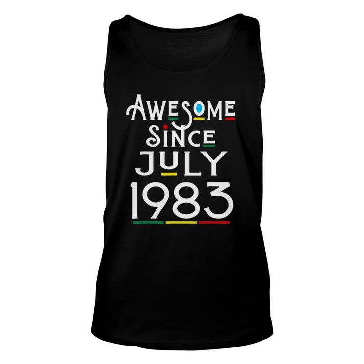 Awesome Since July 1983 38 Years Old Funny 38Th Birthday Unisex Tank Top