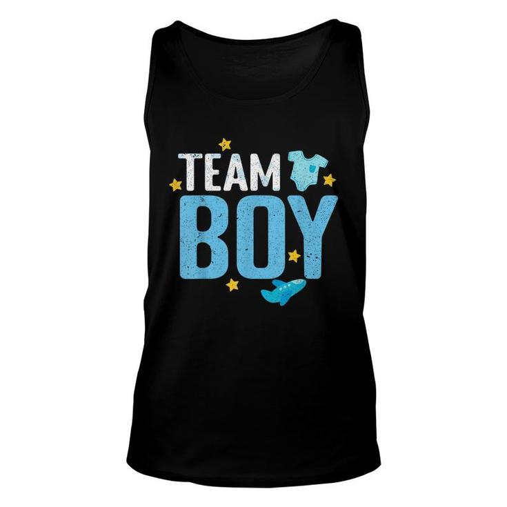 Baby Announcement Team Boy Future Mom Dad Gender Reveal  Unisex Tank Top