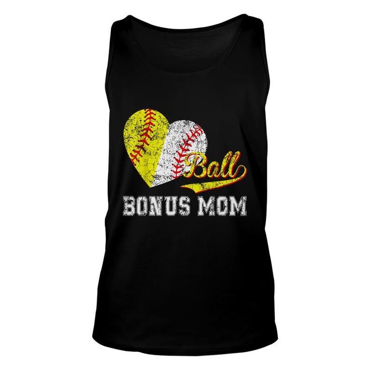 Baseball Softball Ball Heart Bonus Mom Mothers Day  Unisex Tank Top