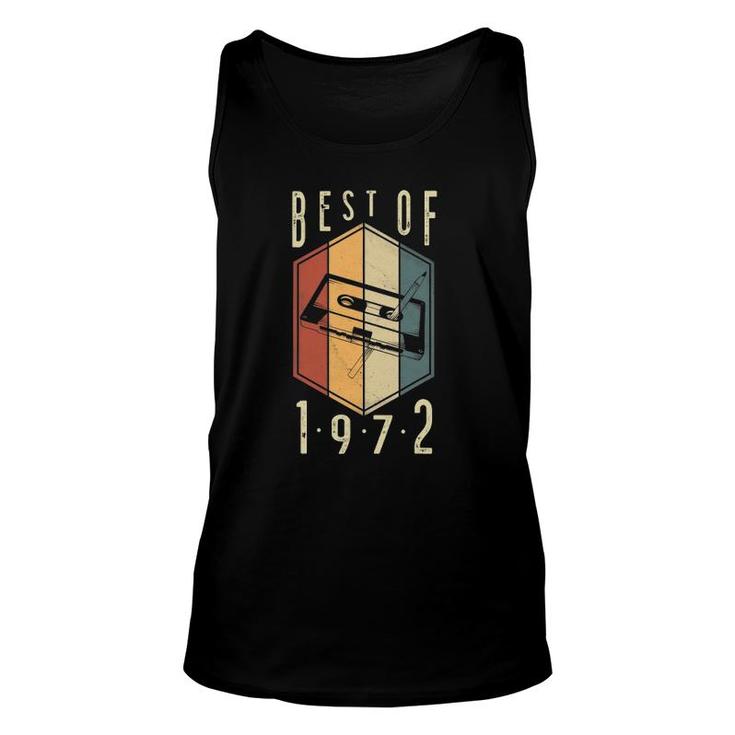 Best Of 1972 50 Years Old Gifts Cassette Tape 50Th Birthday Unisex Tank Top