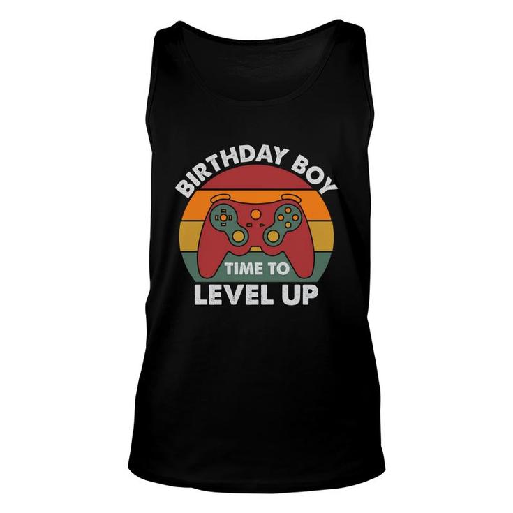Birthday Boy Time To Level Up Birthday Boy Matching Video Gamer Vintage Unisex Tank Top