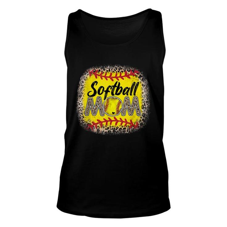 Bleached Softball Mom Leopard Baseball Mom Mothers Day 2022  Unisex Tank Top