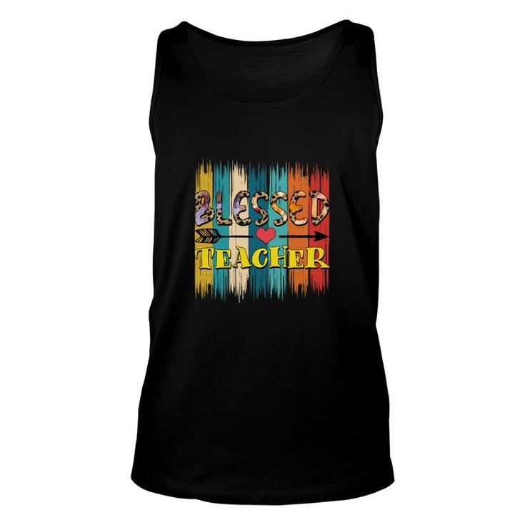 Blessed Teacher Funny With Leopard Great Unisex Tank Top