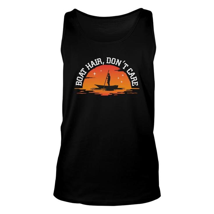 Boat Hair Dont Care Vintage Boating Retro 70S Sunset Unisex Tank Top