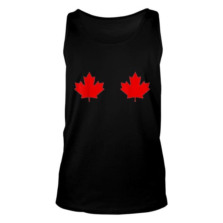 Boobs Maple Leaf Canada Day  Canadian Flag Cool Gift Idea Unisex Tank Top