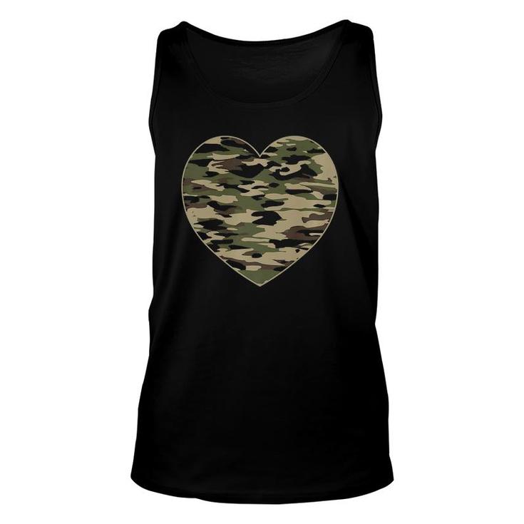 Camo Heart Valentines Day Camoflauge Military Tactical Unisex Tank Top