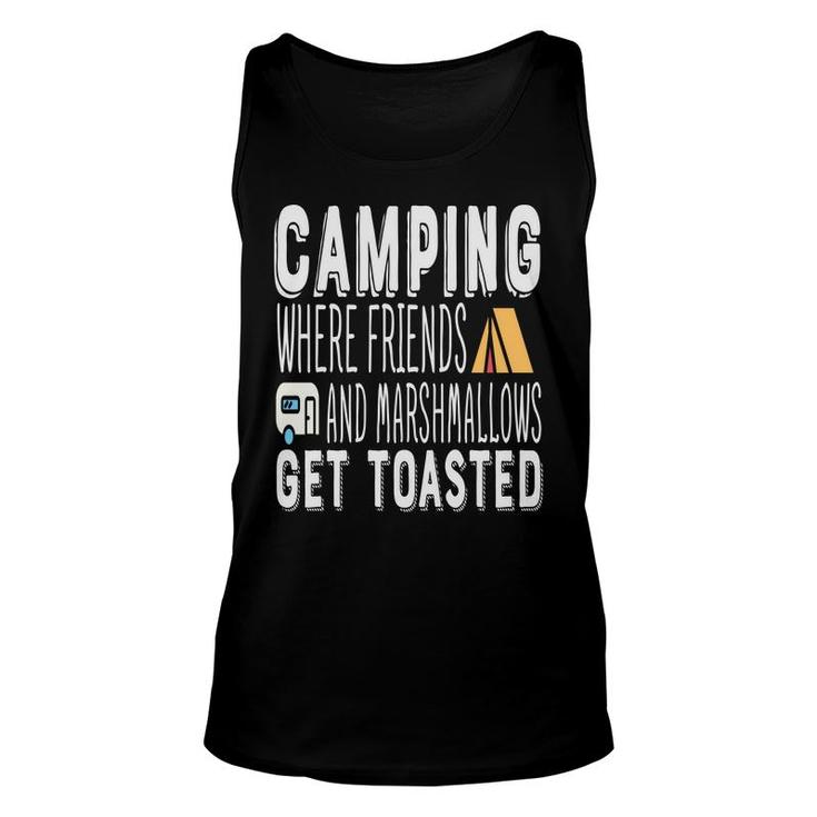 Camping Where Friends With Marshallows Get Toasted New Unisex Tank Top