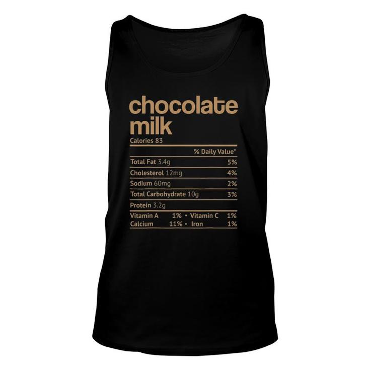 Chocolate Milk Nutrition Facts Funny Thanksgiving Christmas Unisex Tank Top