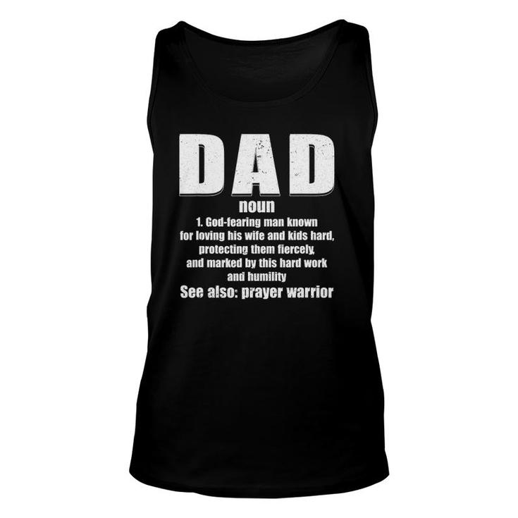 Christian Dad Definition Fathers Day 2021 Prayer Warrior Unisex Tank Top