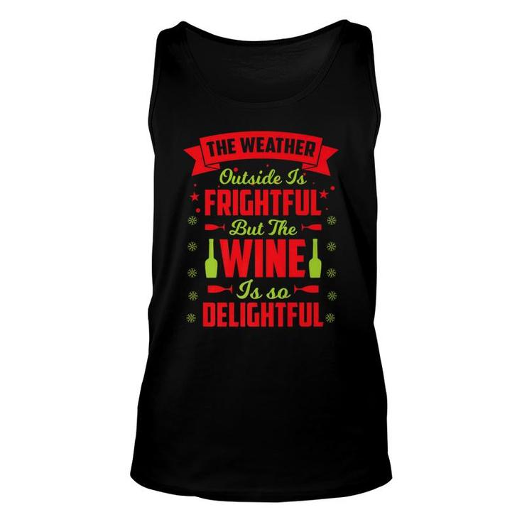 Christmas Wine Is Delightful Tees Alcohol Holiday Gift Unisex Tank Top