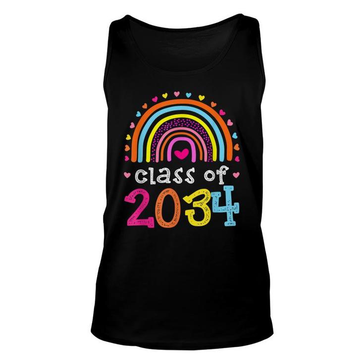 Class Of 2034 Rainbow Pink Graduate Preschool Kindergarten  Unisex Tank Top