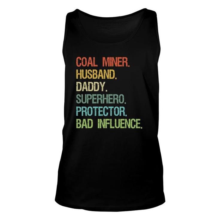 Coal Miner Husband Daddy Superhero Protector Dad Unisex Tank Top