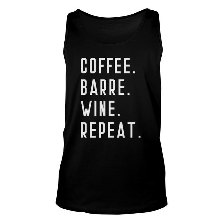 Coffee Barre Wine Repeat Funny Yoga Exercise Sports Muscle  Unisex Tank Top