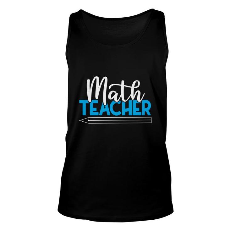 Cool Blue White Pencil Design Math Teacher Gifts Unisex Tank Top