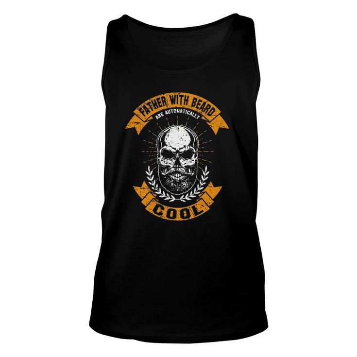 Cool Skull Dad With Beards Tee Happy Fathers Day Outfit Unisex Tank Top