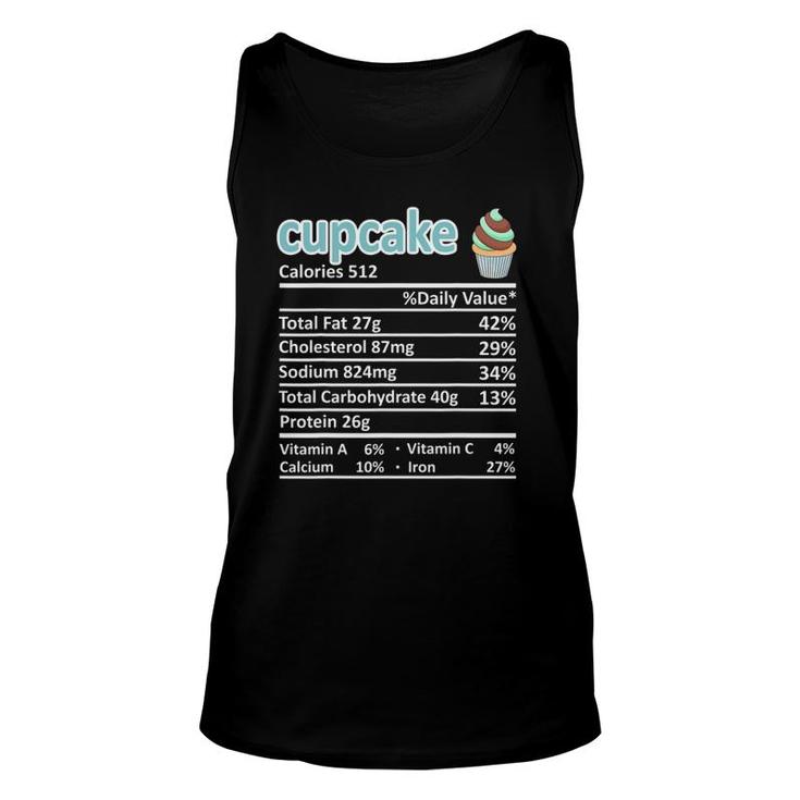 Cupcake Nutrition Food Facts Thanksgiving Funny Christmas Unisex Tank Top