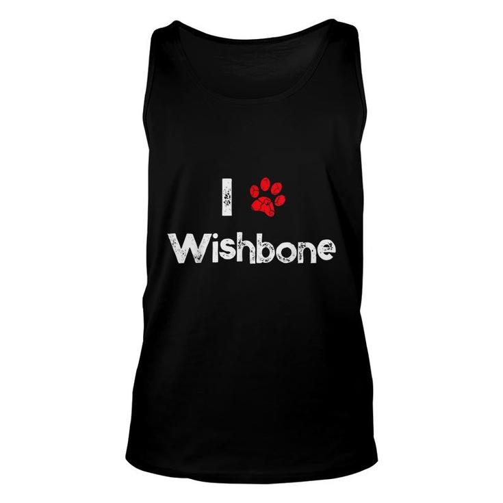 Cute Dog Name Wishbone Pet Puppy Dog Paw Lover Quote Gift  Unisex Tank Top