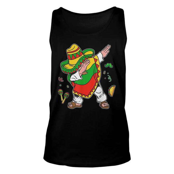 Dabbing Mexican Poncho Cinco De Mayo Boys Men Sombrero Dab  Unisex Tank Top