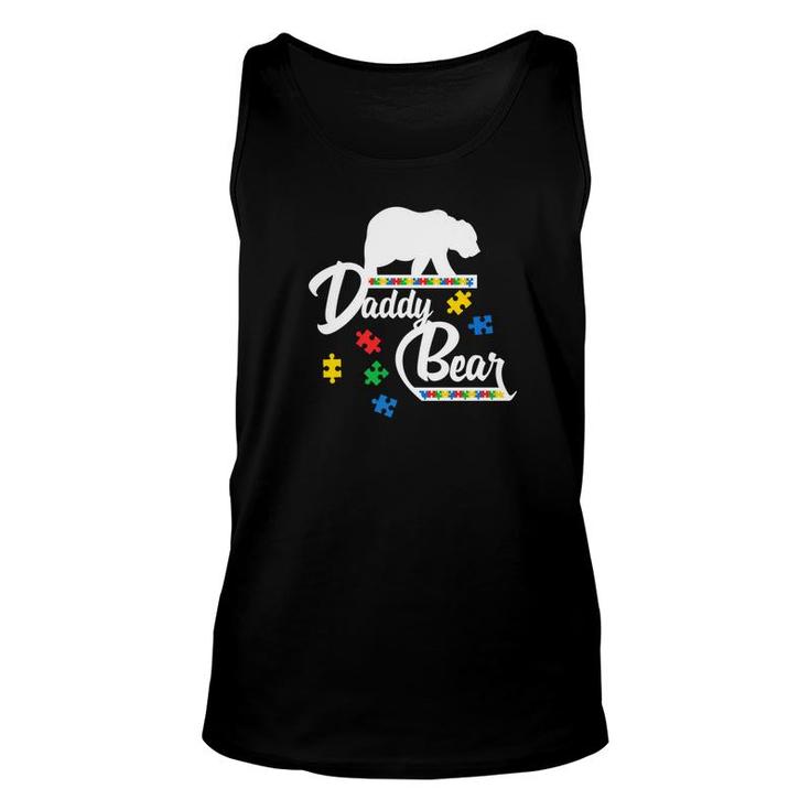 Daddy Bear Puzzle Autism Awareness  Dad Gifts Tee Unisex Tank Top
