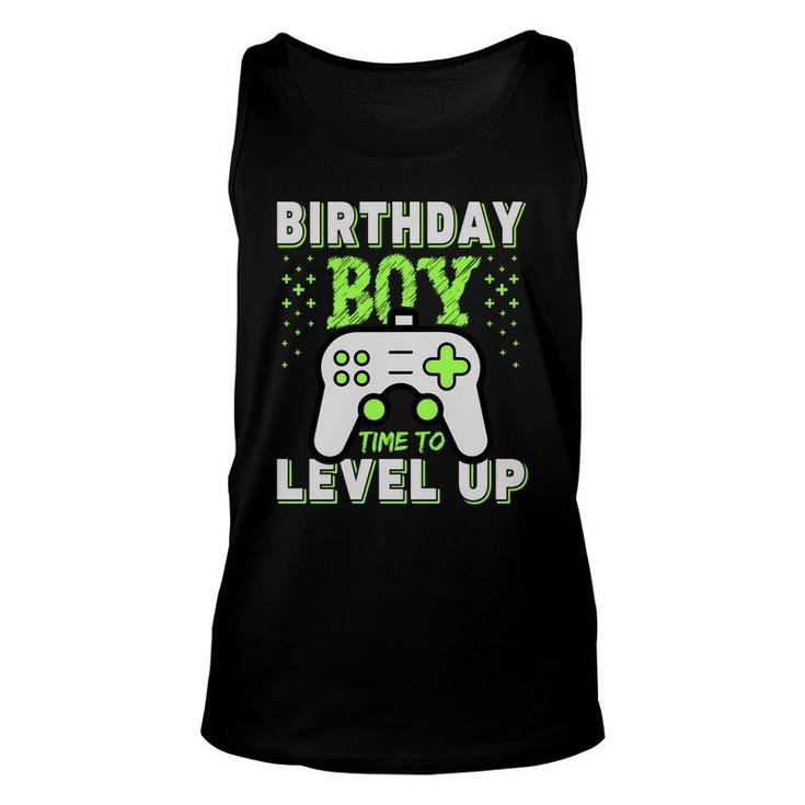 Design Birthday Boy Matching Video Gamer Time To Level Up Unisex Tank Top