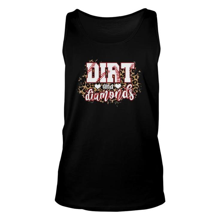 Dirt And Diamonds Funny Baseball Lover Leopard Baseball Unisex Tank Top