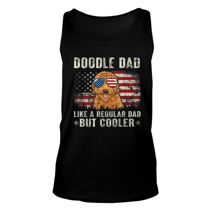 Doodle Dad Goldendoodle American Flag Fathers Day July 4Th  Unisex Tank Top