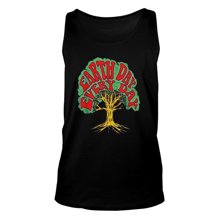 Earth Day Every Day Vintage Hippie Tree Hugger 80S Nature Unisex Tank Top