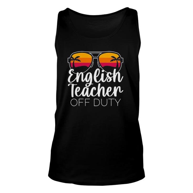 English Teacher Off Duty Sunglasses Beach Sunset Unisex Tank Top