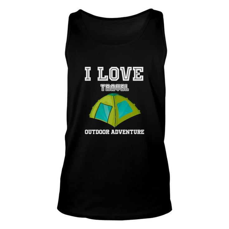 Explore Lover Says I Love Travel Outdoor Adventure Unisex Tank Top