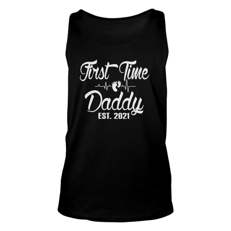 First Time Daddy Est 2021 Funny New Dad Father Fathers Day Unisex Tank Top