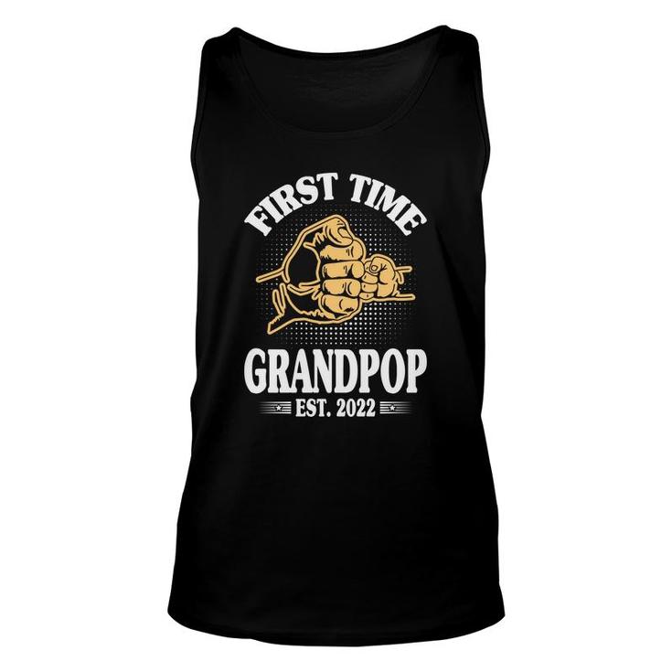 First Time Grandpop Est 2022 Promoted To New Dad Fathers Day Fathers Day Unisex Tank Top