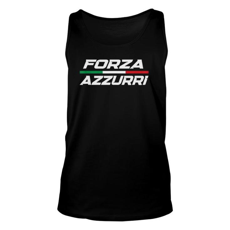 Forza Azzurri Italy Soccer Italia Flag Italian Football  Unisex Tank Top