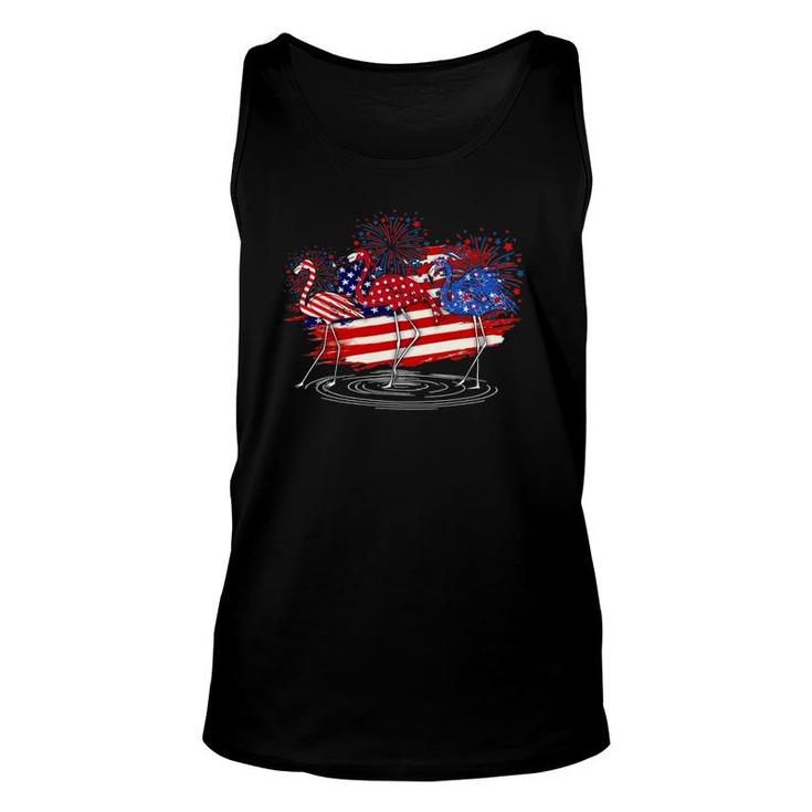 Funny 4Th Of July American Flag Flamingo Independence Day Unisex Tank Top