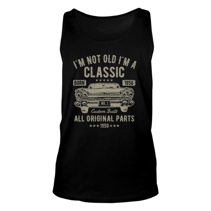 Funny 72Nd Birthday 72 Years Old Classic Car Born 1950 Ver2 Unisex Tank Top