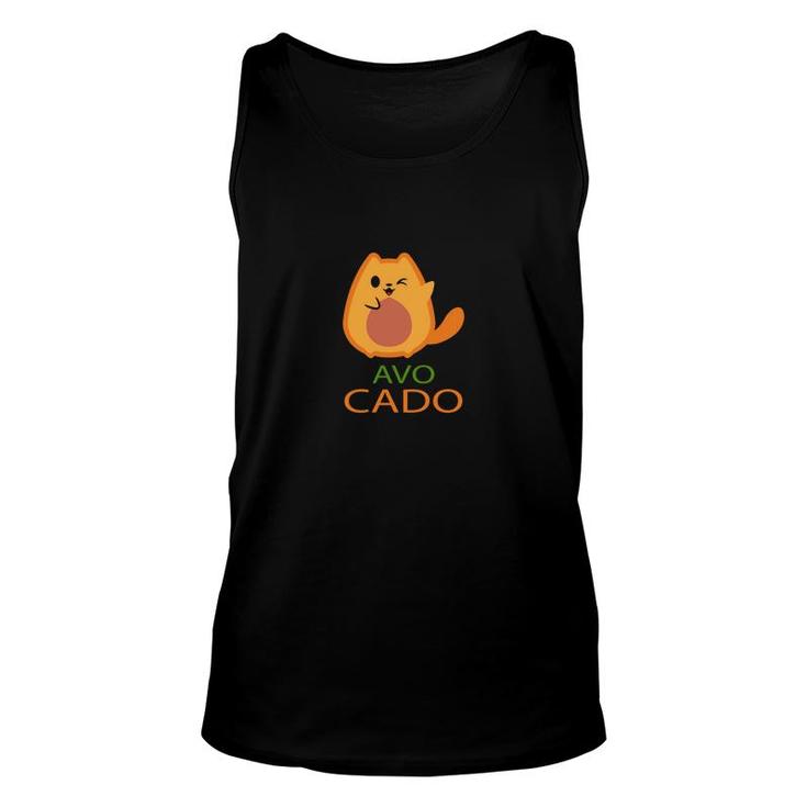 Funny Avocado Cute Cat Animal Gift For Animal Lover Unisex Tank Top