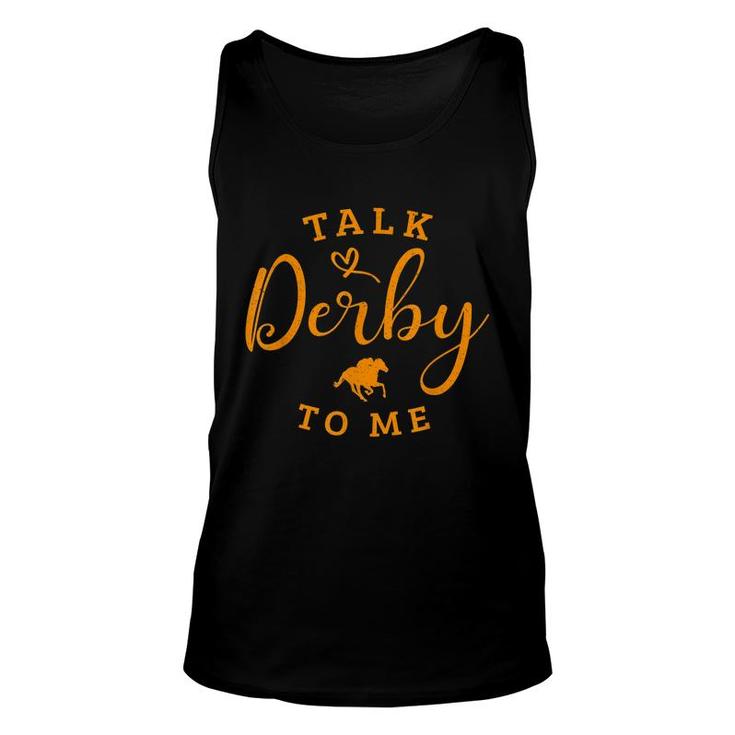 Funny Horse Racing Vintage Talk Derby To Me Ky Derby Horse  Unisex Tank Top