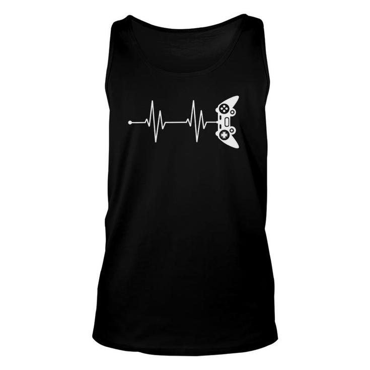 Gamer Heartbeat Gift For Video Game Lover Video Games Unisex Tank Top