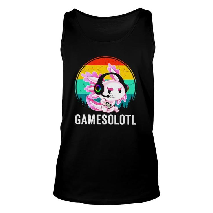 Gamesolotl Kawaii Adorable Retro Axolotl Video Game Lover Gift Unisex Tank Top
