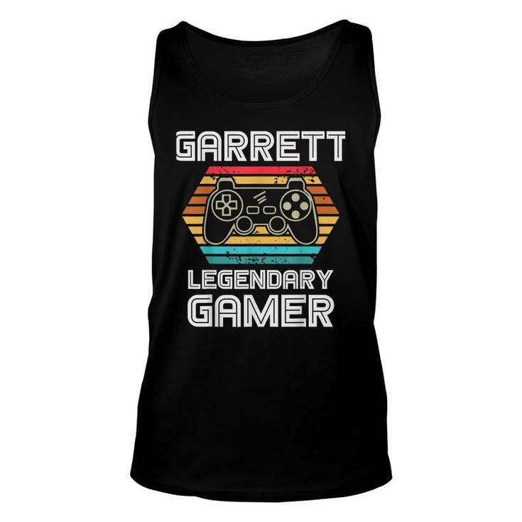 Garrett Legendary Video Gamer Custom Name Personalized  Unisex Tank Top