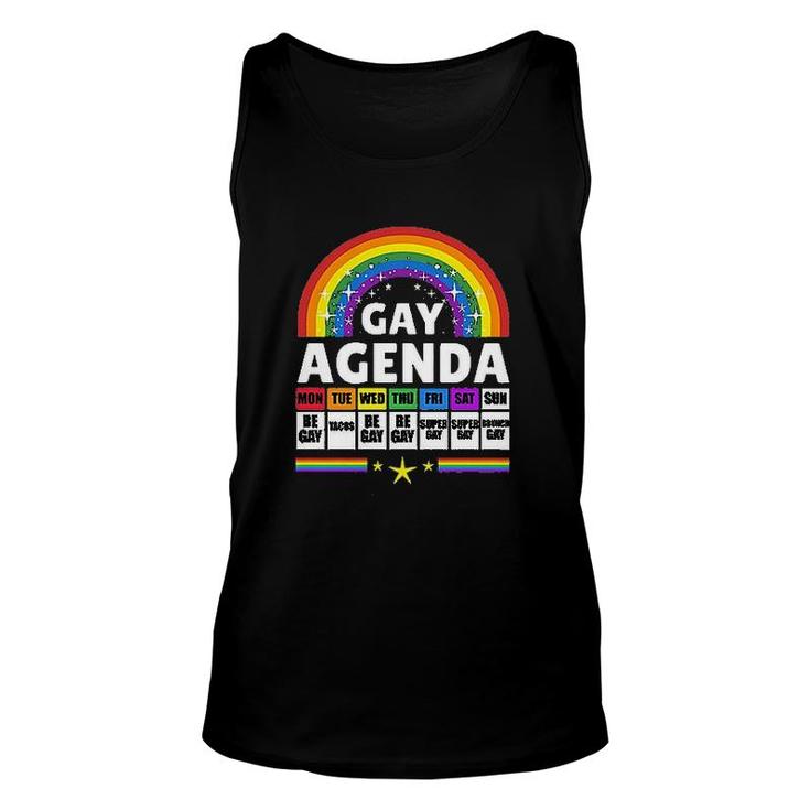 Gay Agenda Colorful Rainbow Gift LGBT Pride Month Unisex Tank Top