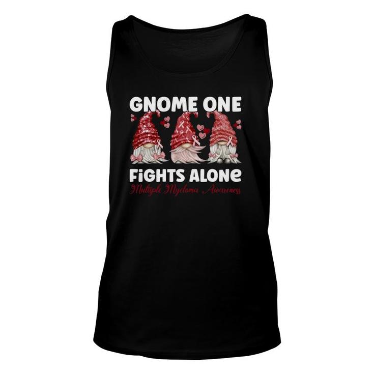 Gnome One Fights Alone Burgundy Multiple Myeloma Awareness Unisex Tank Top