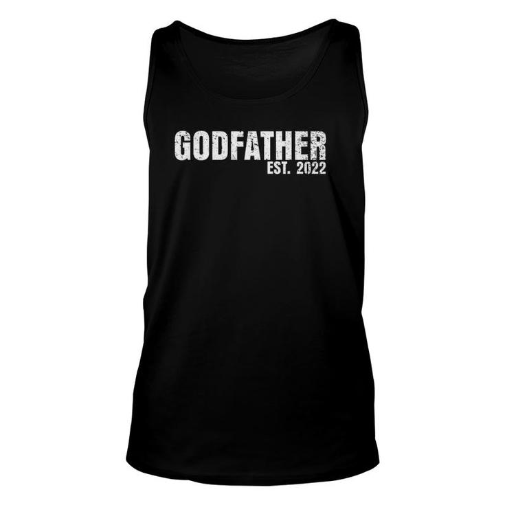 Godfather Est 2022 Fathers Day God Dad Announcement Reveal Unisex Tank Top