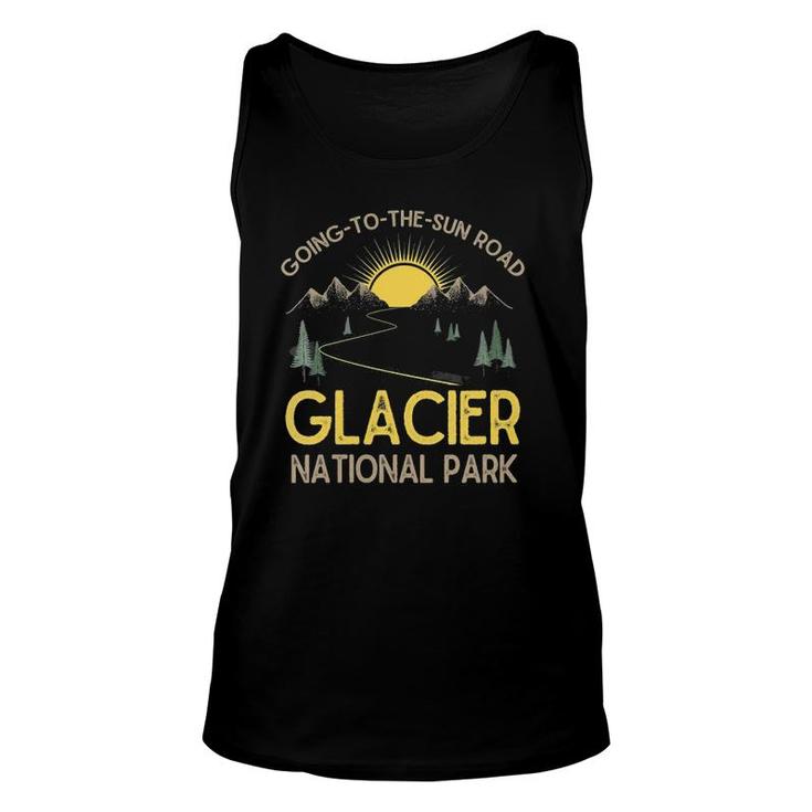 Womens Going To The Sun Road Glacier National Park Retro Montana V-Neck Tank Top