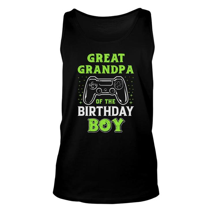 Great Grandpa Of The Birthday Boy Birthday Boy Matching Video Gamer Unisex Tank Top