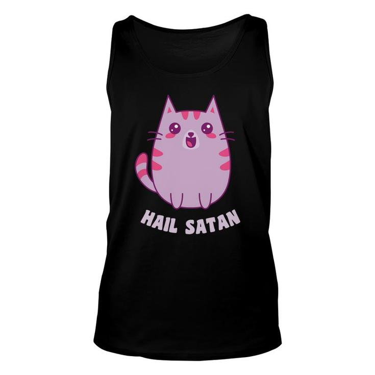Hail Satanic Kawaii Cat Unisex Tank Top