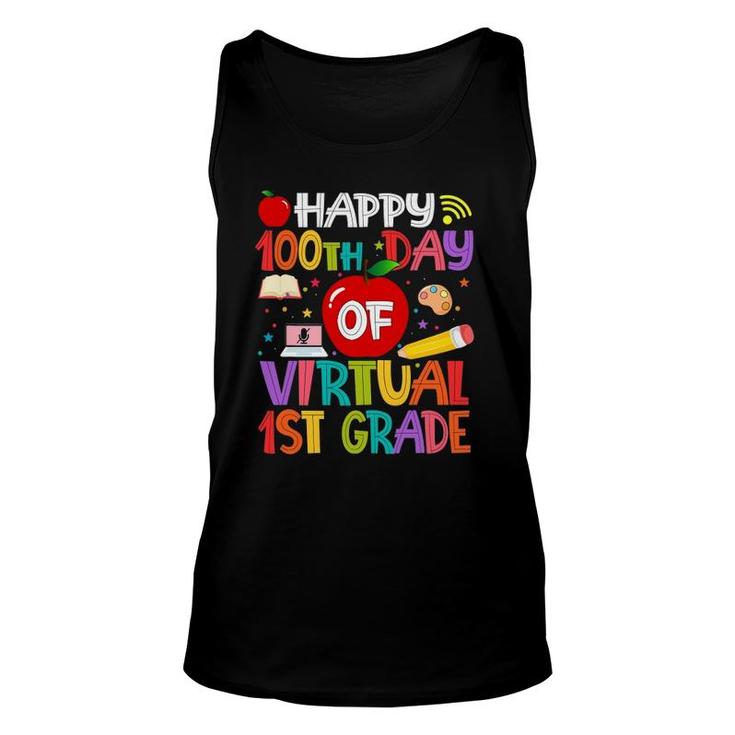 Happy 100Th Day Of Virtual 1St Grade Teachers Students Gifts Unisex Tank Top
