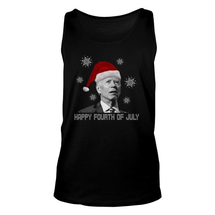 Happy 4Th Of July Santa Hat Joe Biden Ugly Christmas  Unisex Tank Top