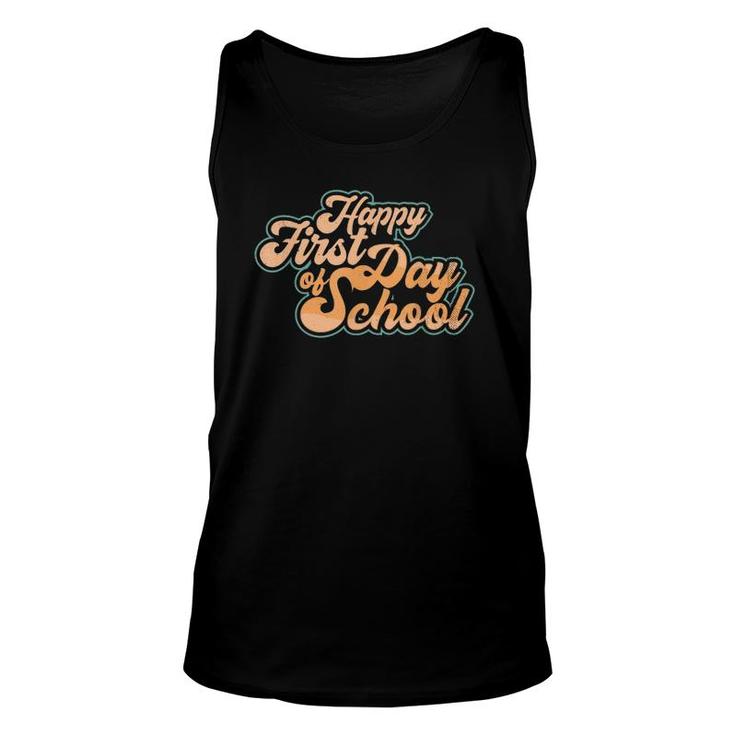 Happy First Day Of School Teacher Students Group Matching Unisex Tank Top