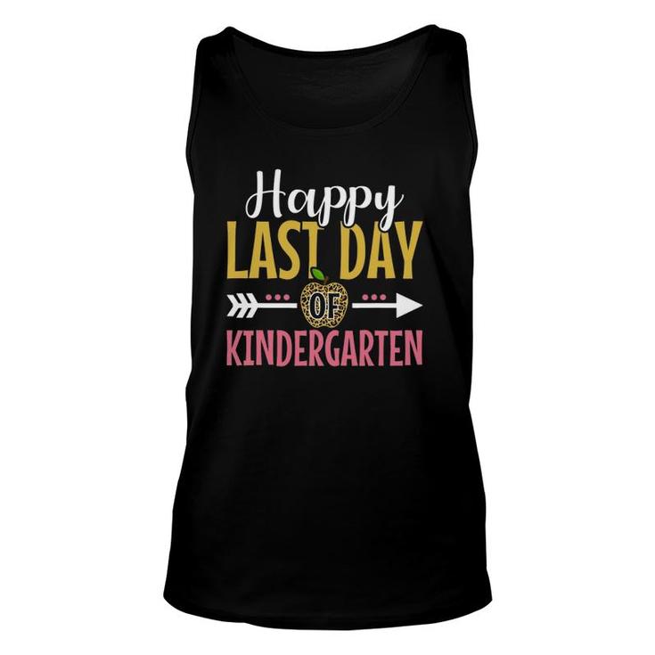 Happy Last Day Of Kindergarten Leopard Teacher Or Student Unisex Tank Top